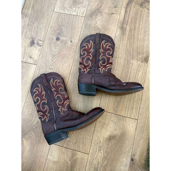 DURANGO 11D Men Leather Cowboy Boots Men’s Brown Western Boot Rodeo Riding